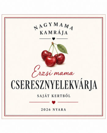 Befőttesüveg címke - cseresznye