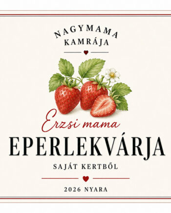 Befőttesüveg címke - eper