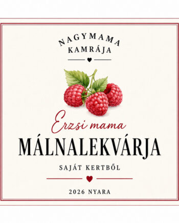 Befőttesüveg címke - málna
