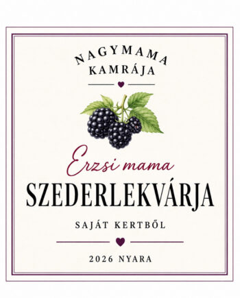 Befőttesüveg címke - szeder